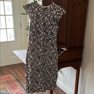 H&M Black and White Patterned Midi Dress